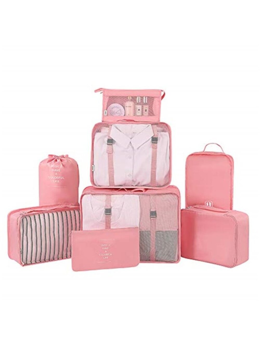 Packing Cubes Travel Luggage Organizer Set Shoe Bag Cosmetic Underwear Storage